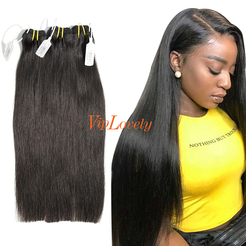 #1b Indian Raw Human Hair Weft Straight