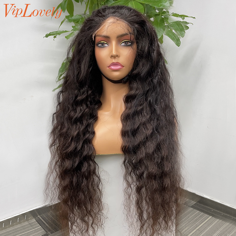 #1b Brazilian Raw Human Hair 5x5 closure wig indian wavy