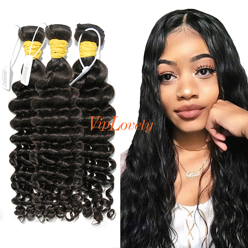 #1b Brazilian Raw Human Hair Weft deep wave
