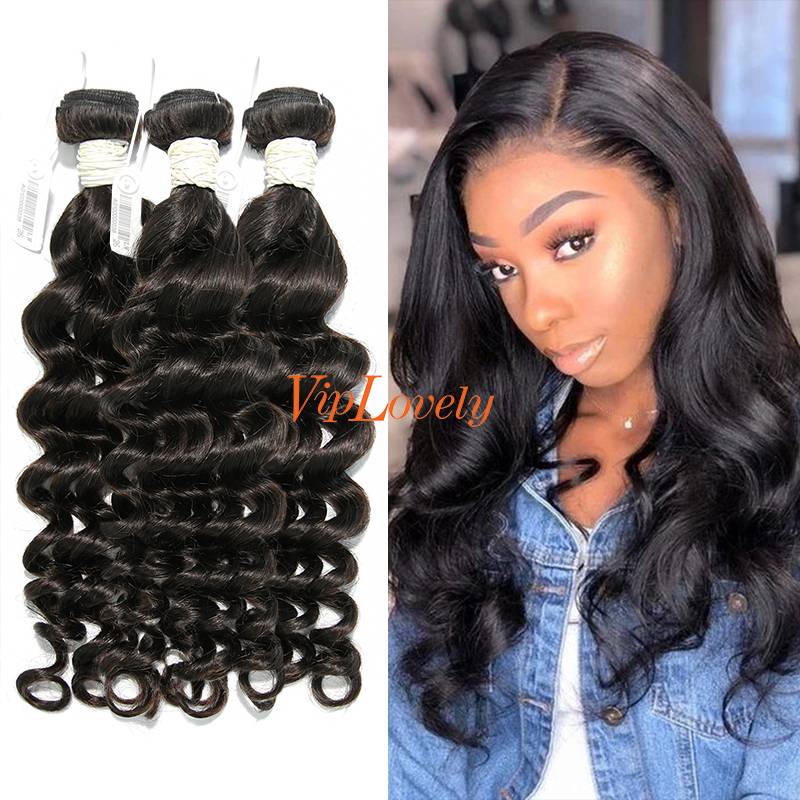 #1b Malaysian Virgin Hair Weft loose wave